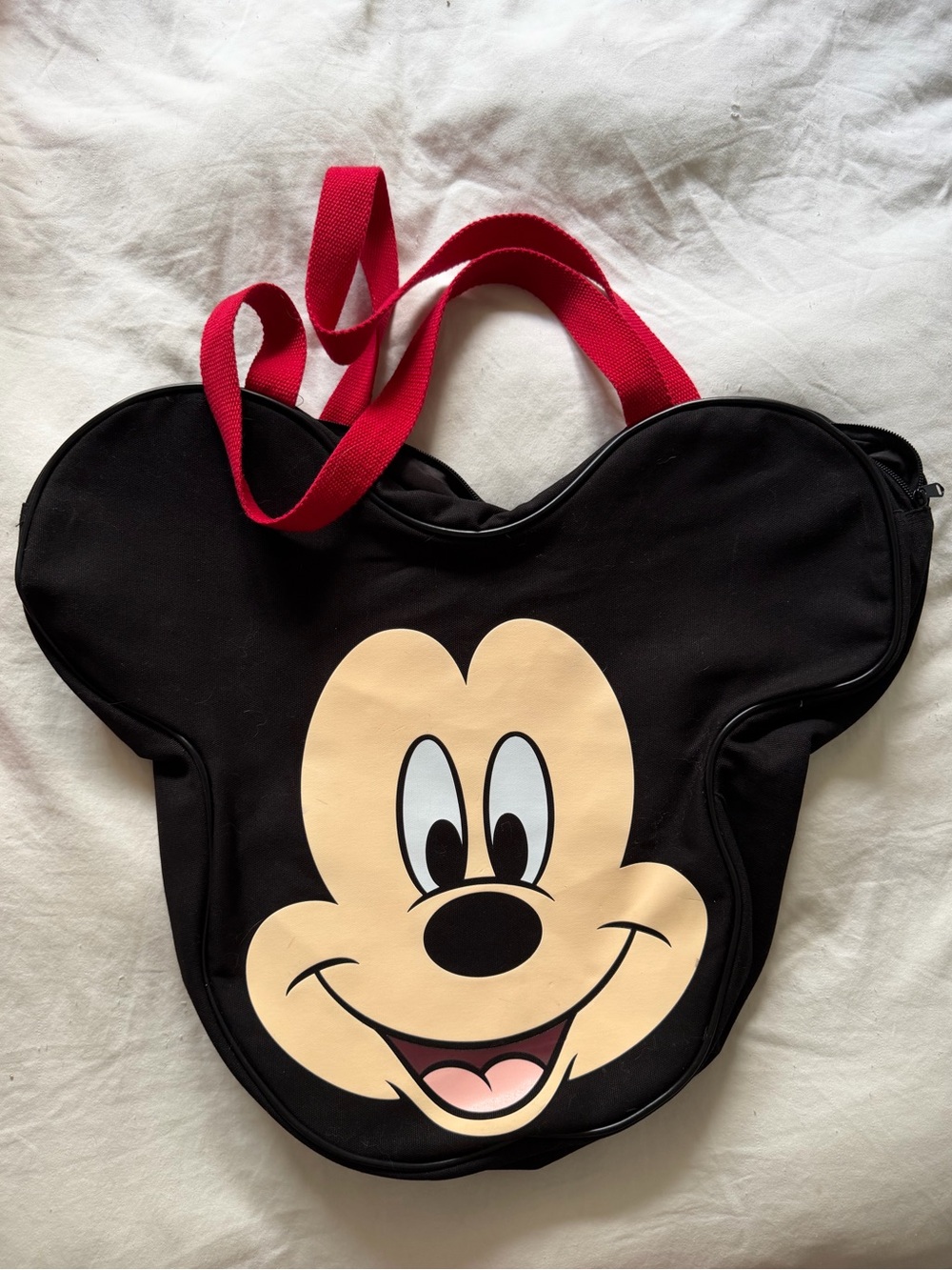 Walt Disney World Mickey Character Tote Bag with Red Strap - Black